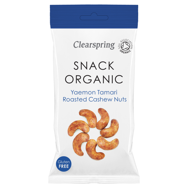 Geröstete Cashewkerne mit Tamari, BIO, Clearspring, 30g